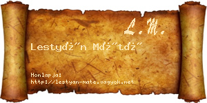 Lestyán Máté névjegykártya