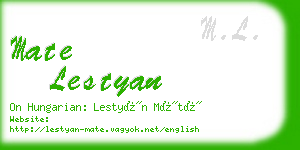 mate lestyan business card
